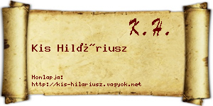 Kis Hiláriusz névjegykártya