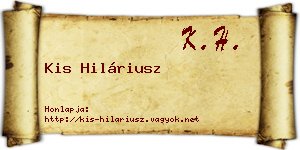 Kis Hiláriusz névjegykártya